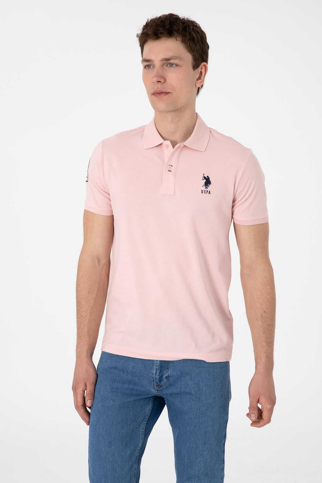 Erkek Slim Fit Polo Yaka Pudra Basic Ti__rt Sepette S_rpriz _ndirim - U.s. polo assn фото 3