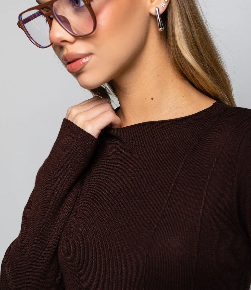 Платье #КТ25114, шоколадный