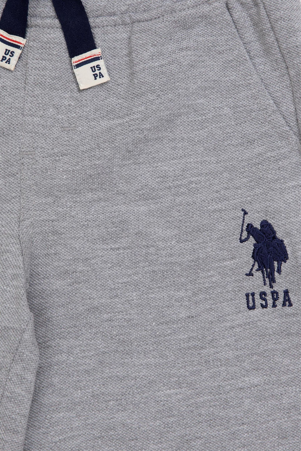 Детские серые меланжевые вязаные шорты - U.s. polo assn фото 3