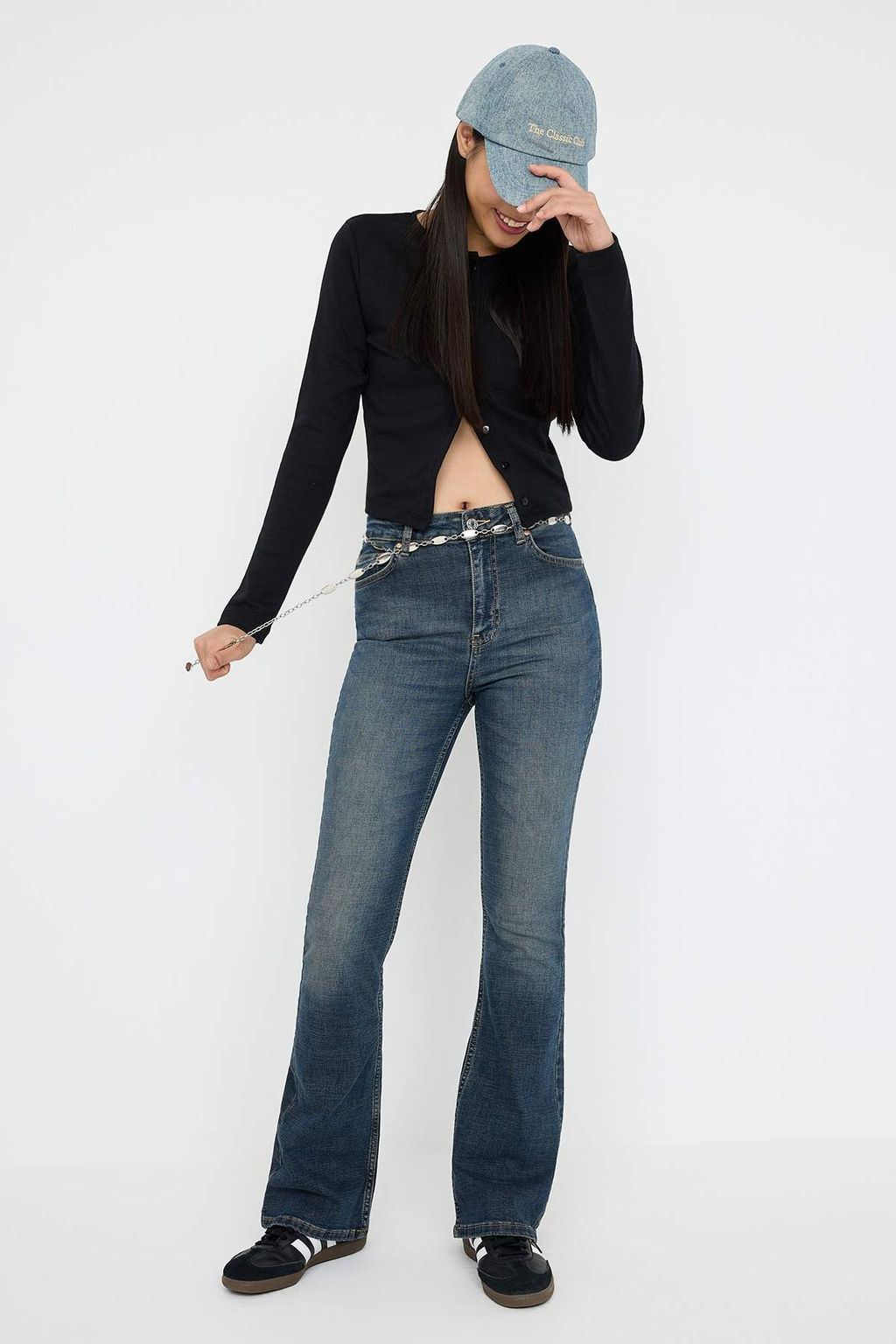 Teen Antrasit Lacivert Normal Bel Ispanyol Paca Flare Jeans TWOAW26JE00097