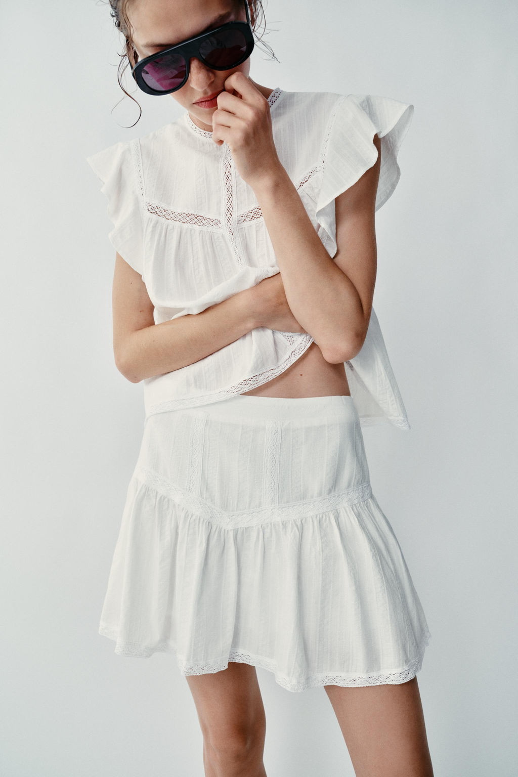 FALDA PANTAL?N ROM?NTICA ENTREDOSES / Crudo - Zara фото 2