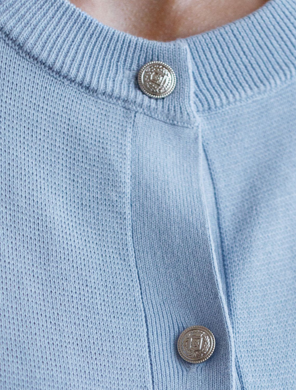 Кардиган c коротким рукавом вязаный из хлопка с акрилом