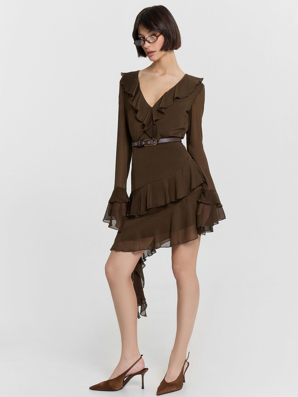 Платье женское коричневое - Mark formelle фото 8