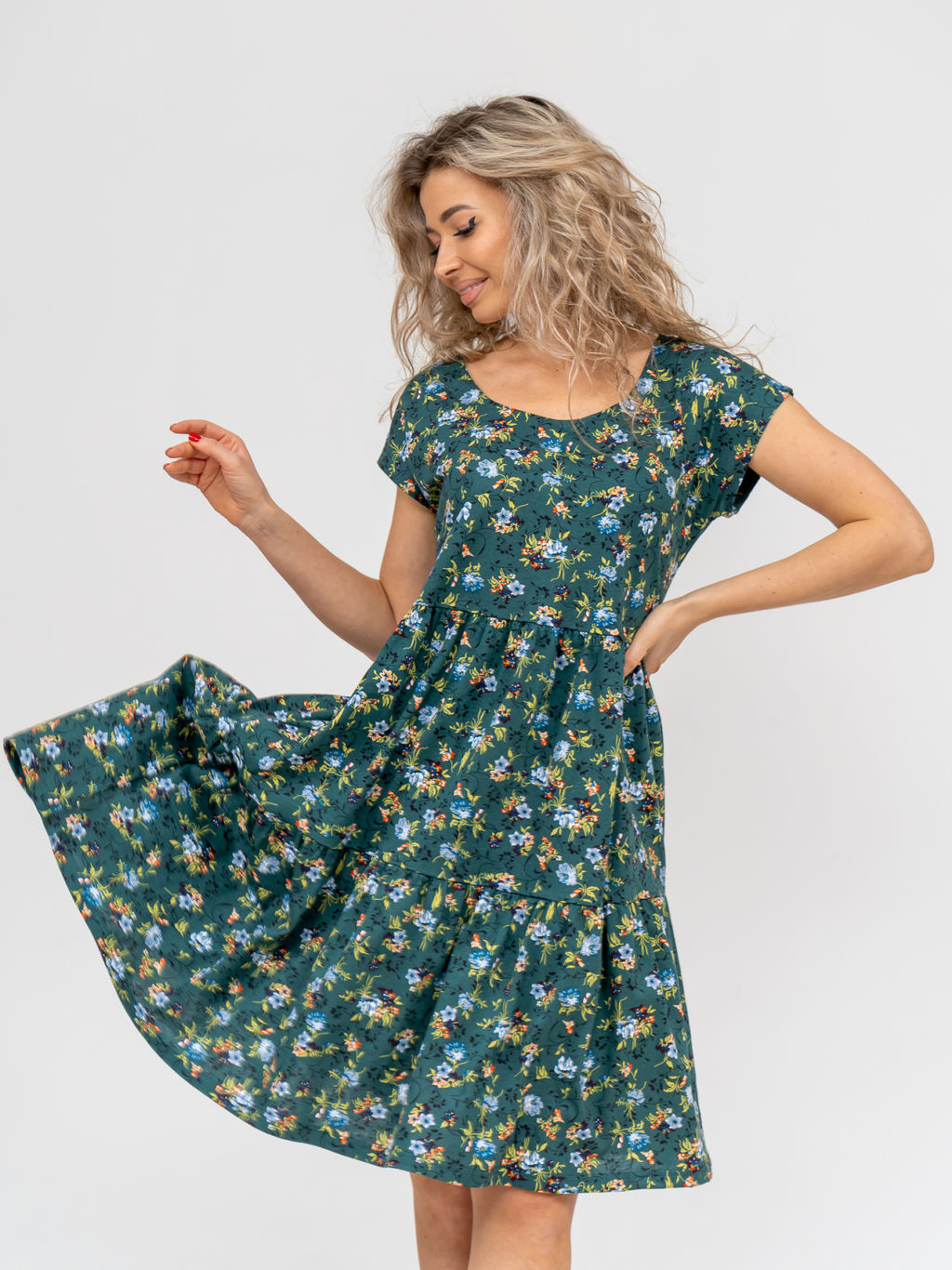 875 Платье "Темный хаки"