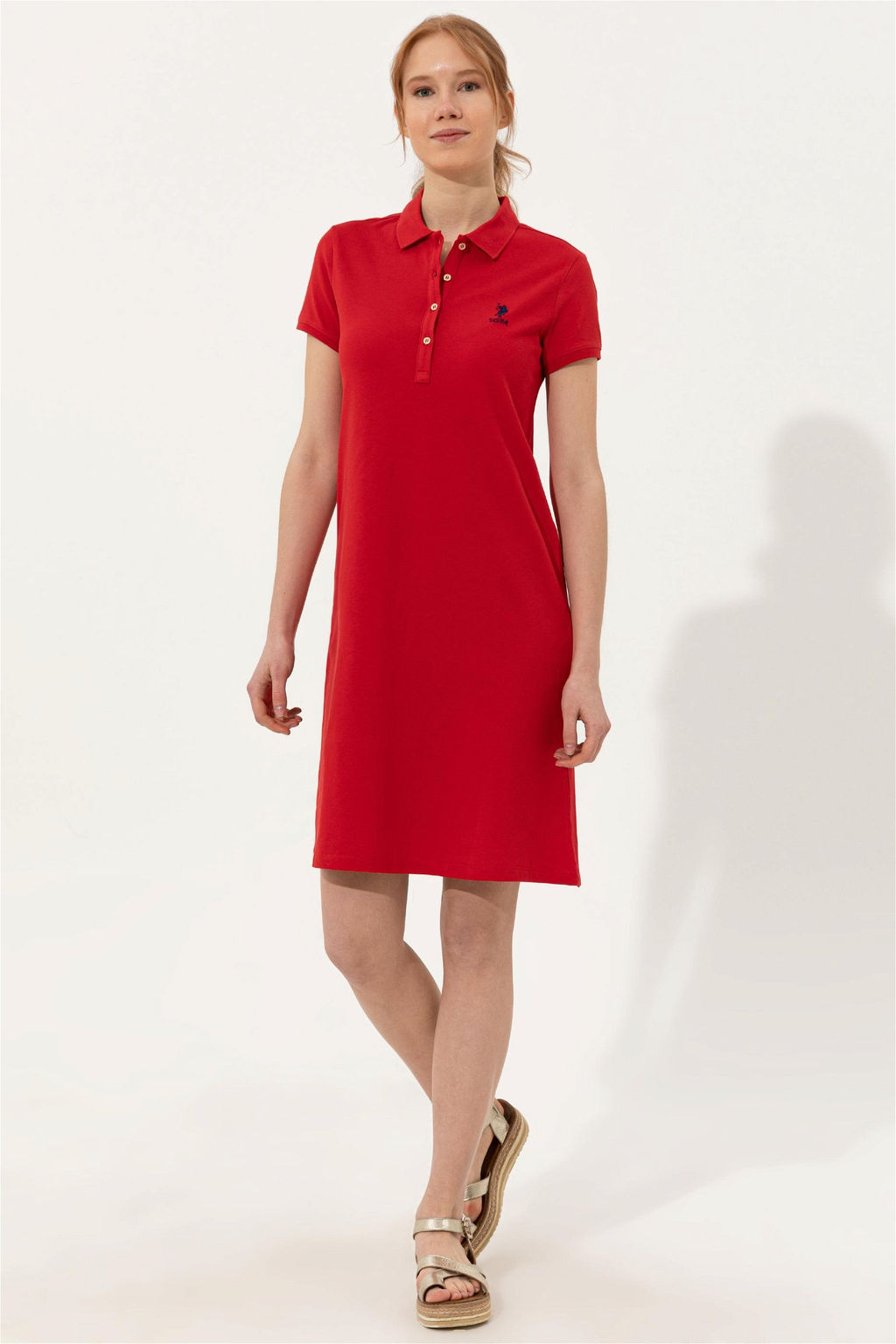 Женское красное вязаное платье - U.s. polo assn фото 6