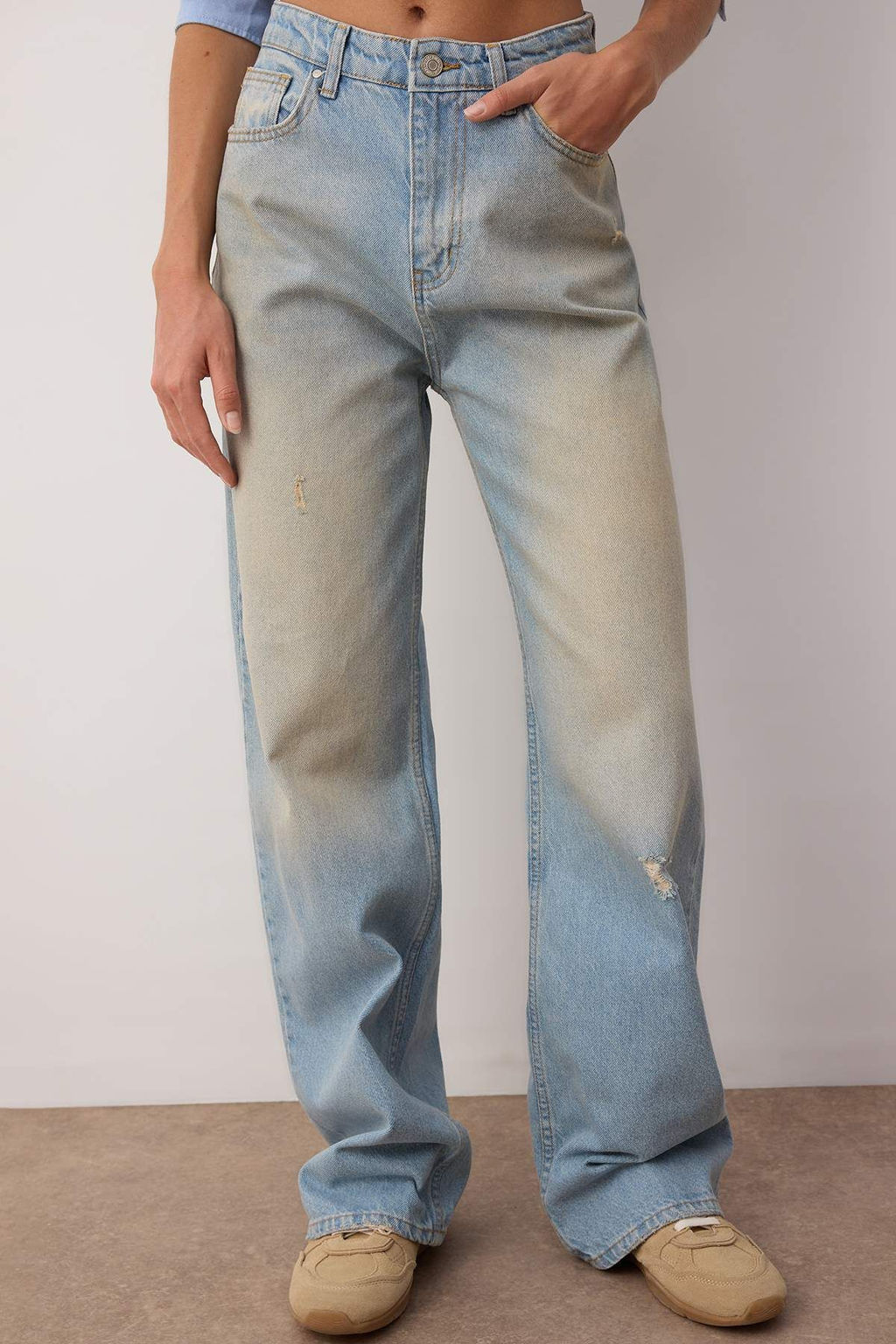Mavi Vintage Y?kama Yuksek Bel Wide Leg Jeans TWOAW26JE00028 - Trendyolmilla фото 3
