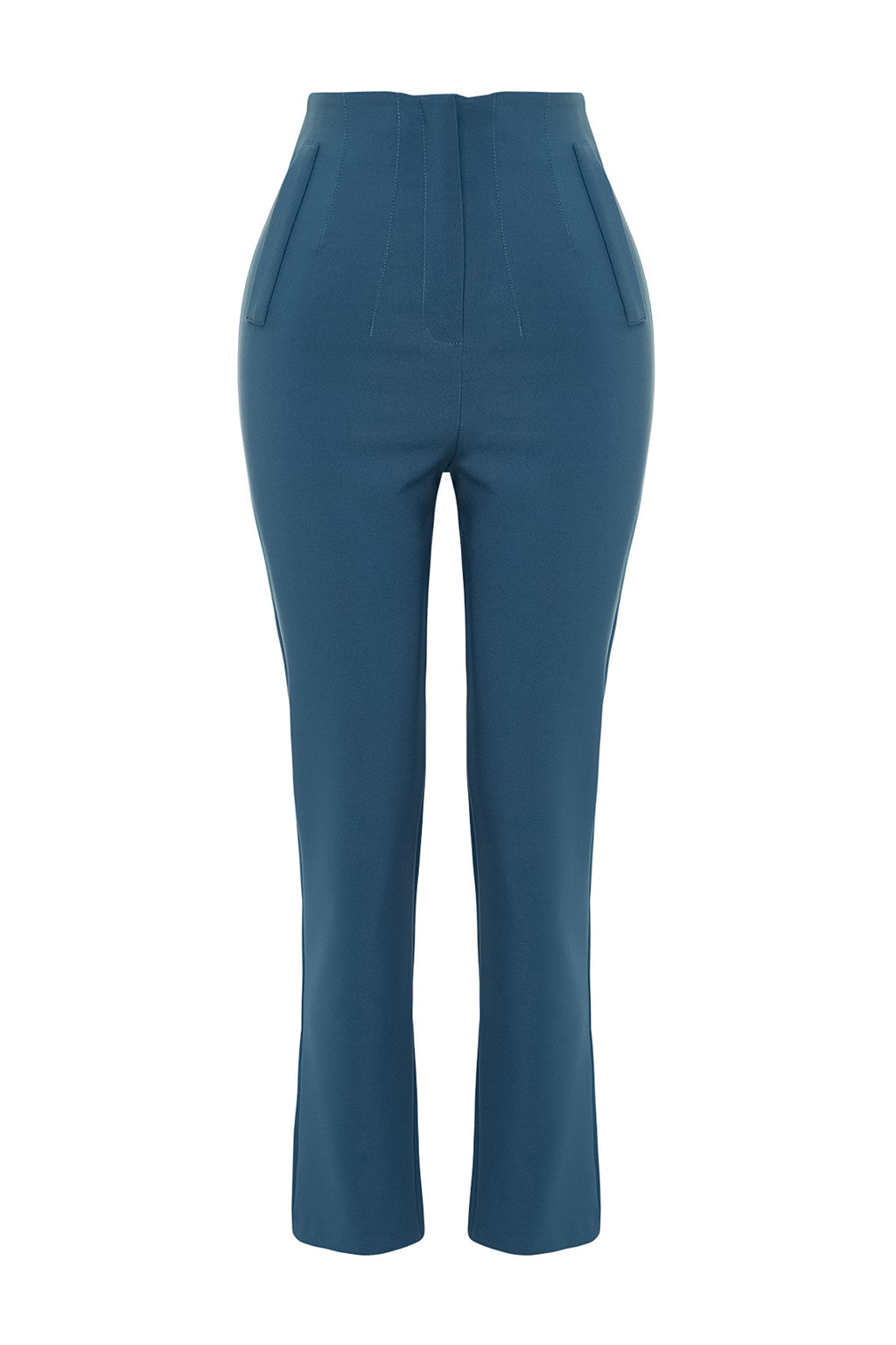 Indigo Cigarette Kal?p Pensli Yuksek Bel Bilek Boy Dokuma Kumas Pantolon TWOSS20PL0515