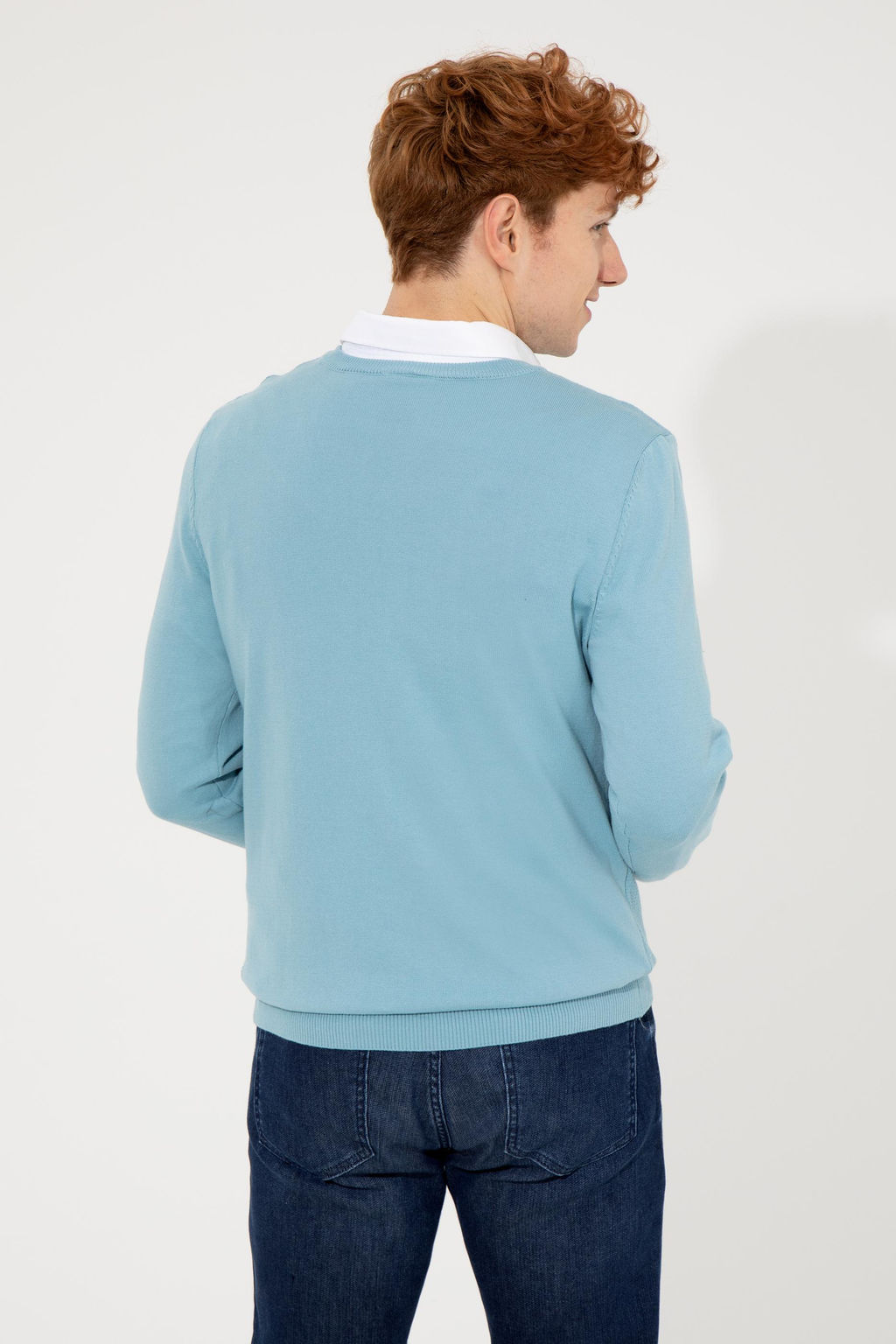 U. S. Polo Assn / Мужской синий базовый свитер - U.s. polo assn фото 17