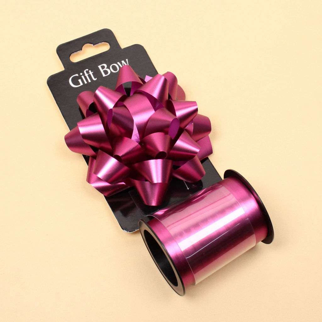 Цена за 2 шт. Набор для декорирования "Романс" бант d=10 см, лента 1,6 см (10м), Фуксия