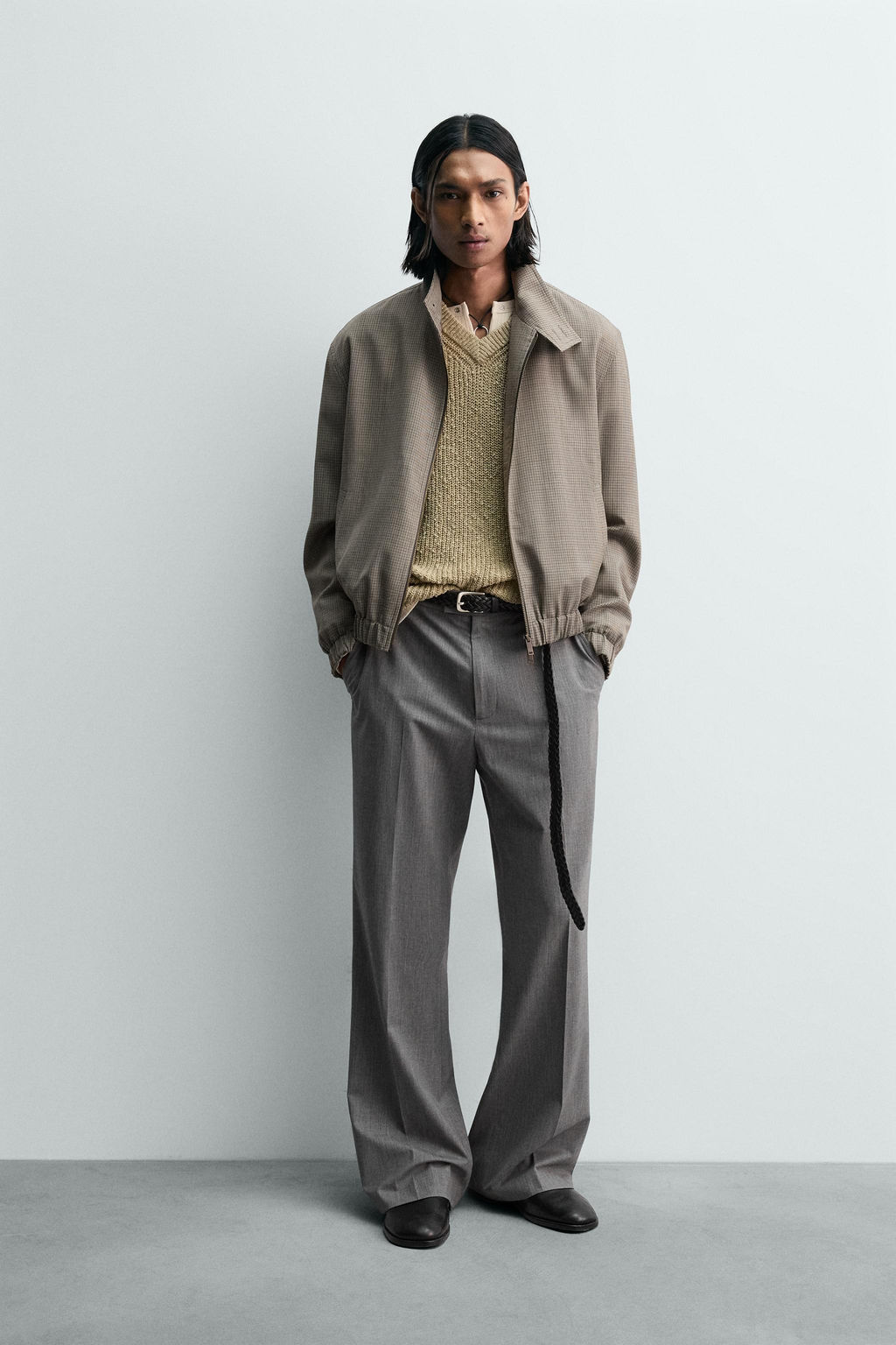 LIMITED EDITION RELAXED FIT HOUNDSTOOTH JACKET - Zara фото 9