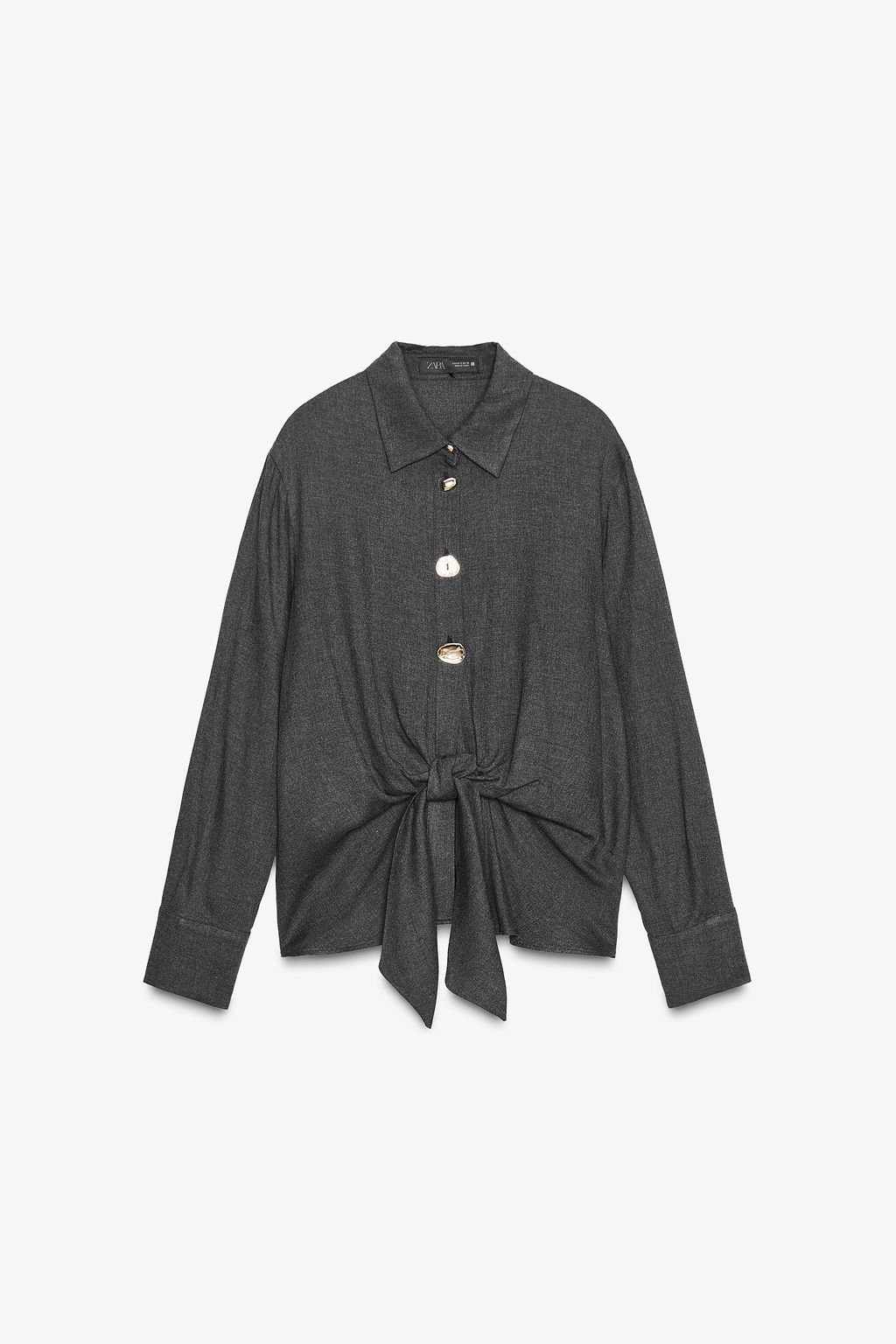 KNOTTED SHIRT WITH METAL BUTTONS - Zara фото 5