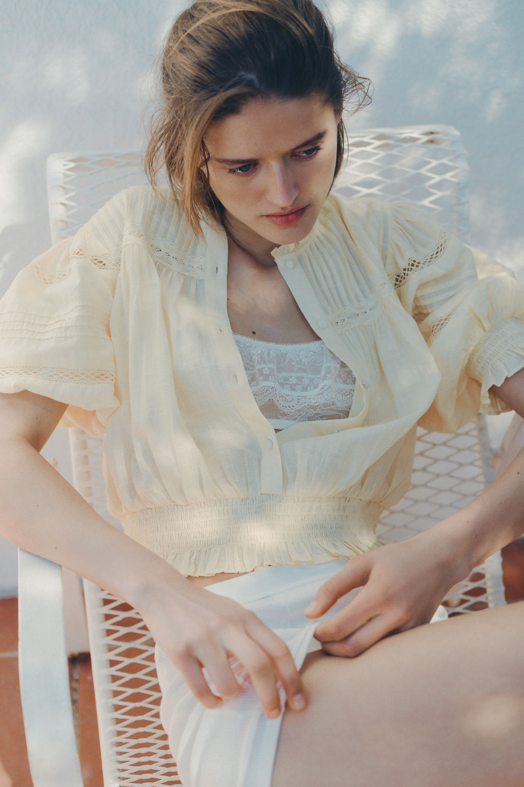 Blusa de algod?n con jaretas - H&m фото 8