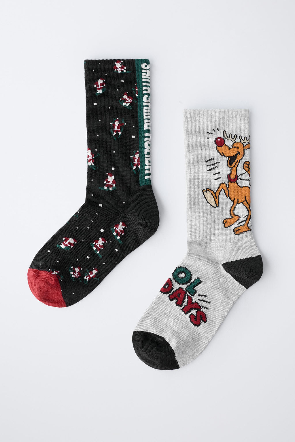 2-PACK OF LONG SANTA CLAUS AND REINDEER SOCKS - Zara фото 4