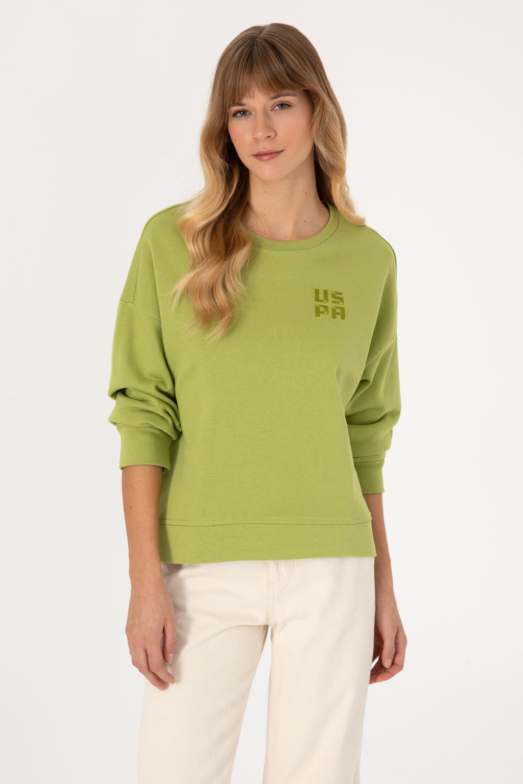 Kad_n F_st_k Ye_ili Bisiklet Yaka Basic Sweatsh_rt