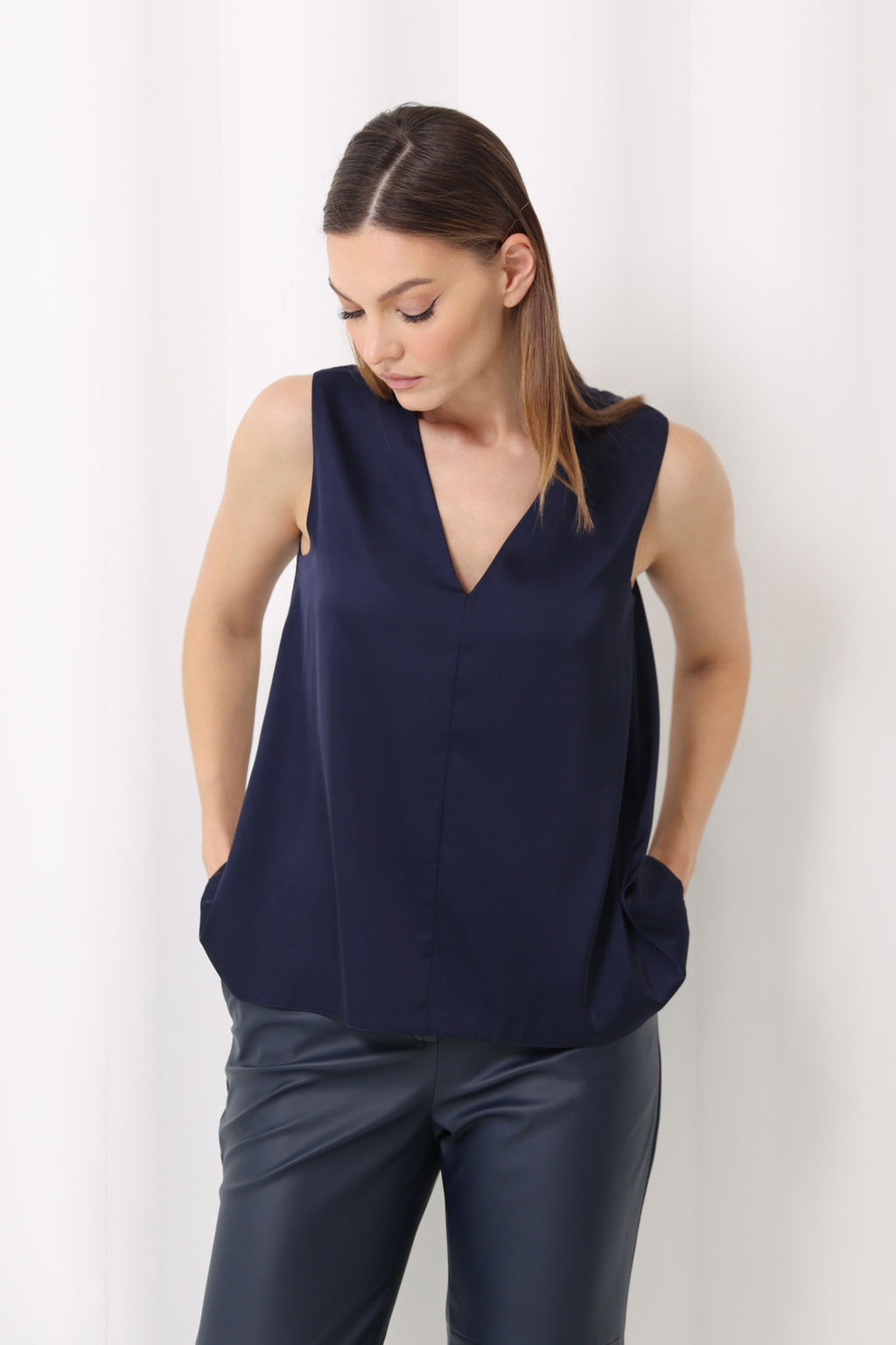 Топ свободного кроя из шёлка - Looklikecat фото 3