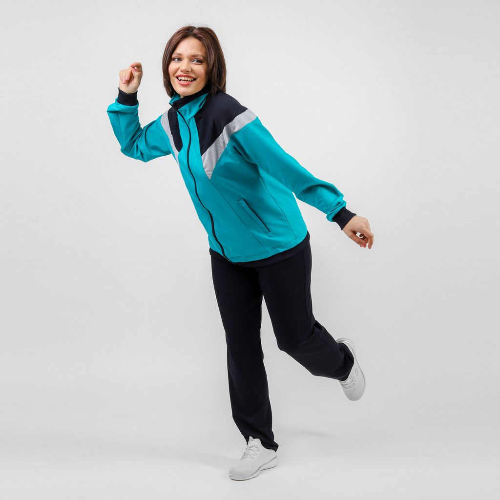 RODOS Спортивный костюм женский весна/лето М-172/1 Ментол/Синий  фото 8