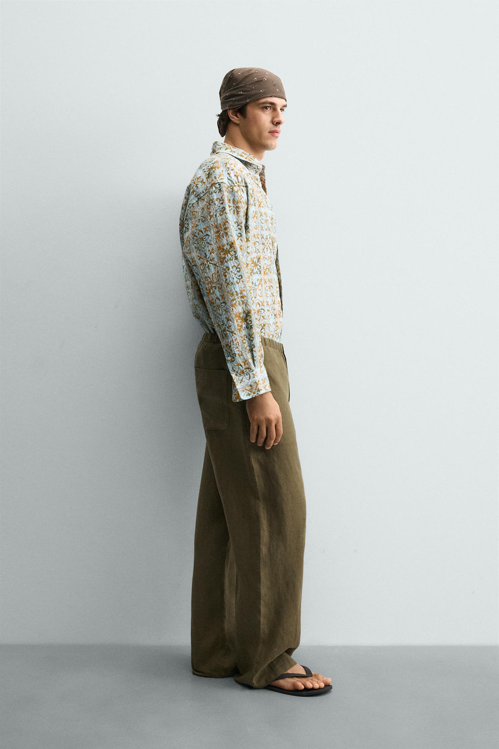 CAMISA RELAXED FIT ESTAMPADO GEOM?TRICO / Celeste - Zara фото 4