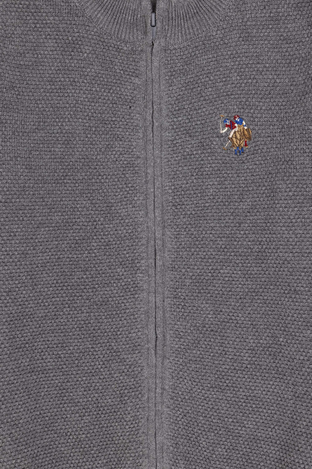 Серый меланжевый трикотажный кардиган для мальчика - U.s. polo assn фото 3
