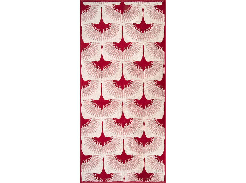 6с102.411ж1 Китайский журавль (бордо) Полотенце махровое 67х150см