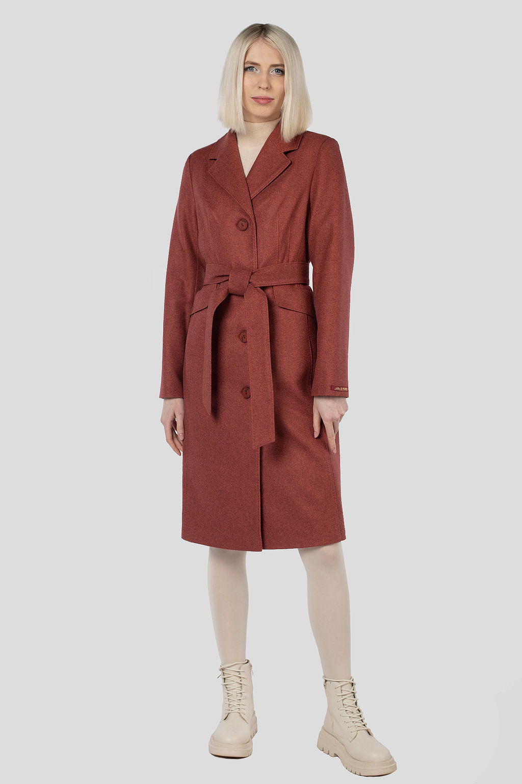 Пальто женское демисезонное (пояс) - El podio фото 8