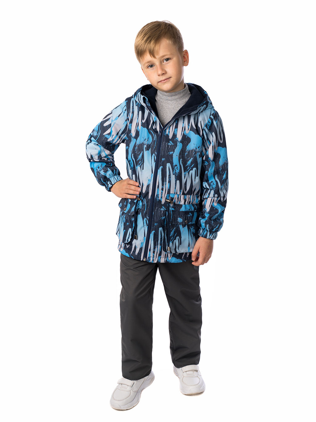 Брюки на поясе демисезонные серые (86-92, 52)