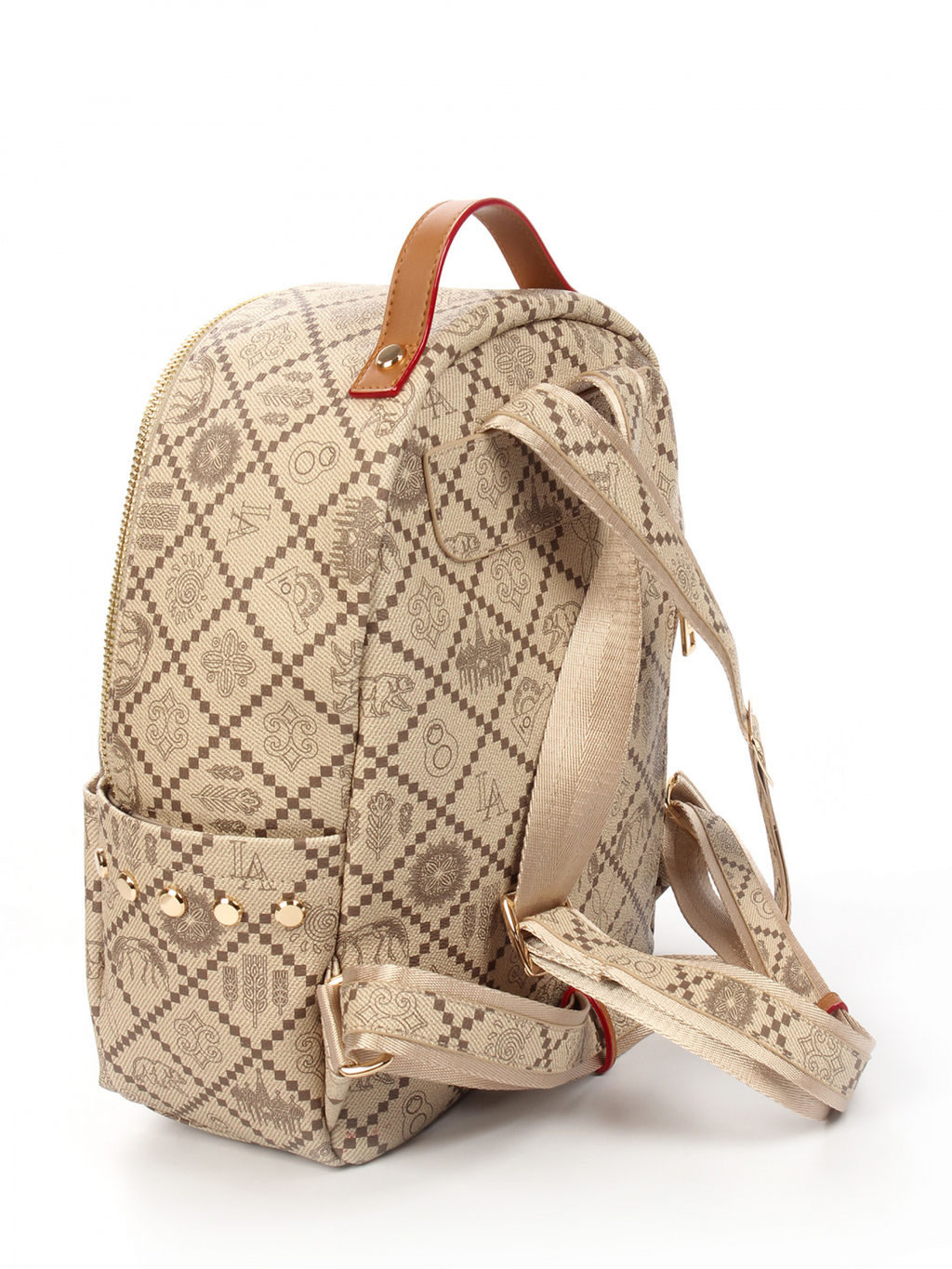 LACCOMA рюкзак АС7303-Россия-бежевый эко кожа хлопок