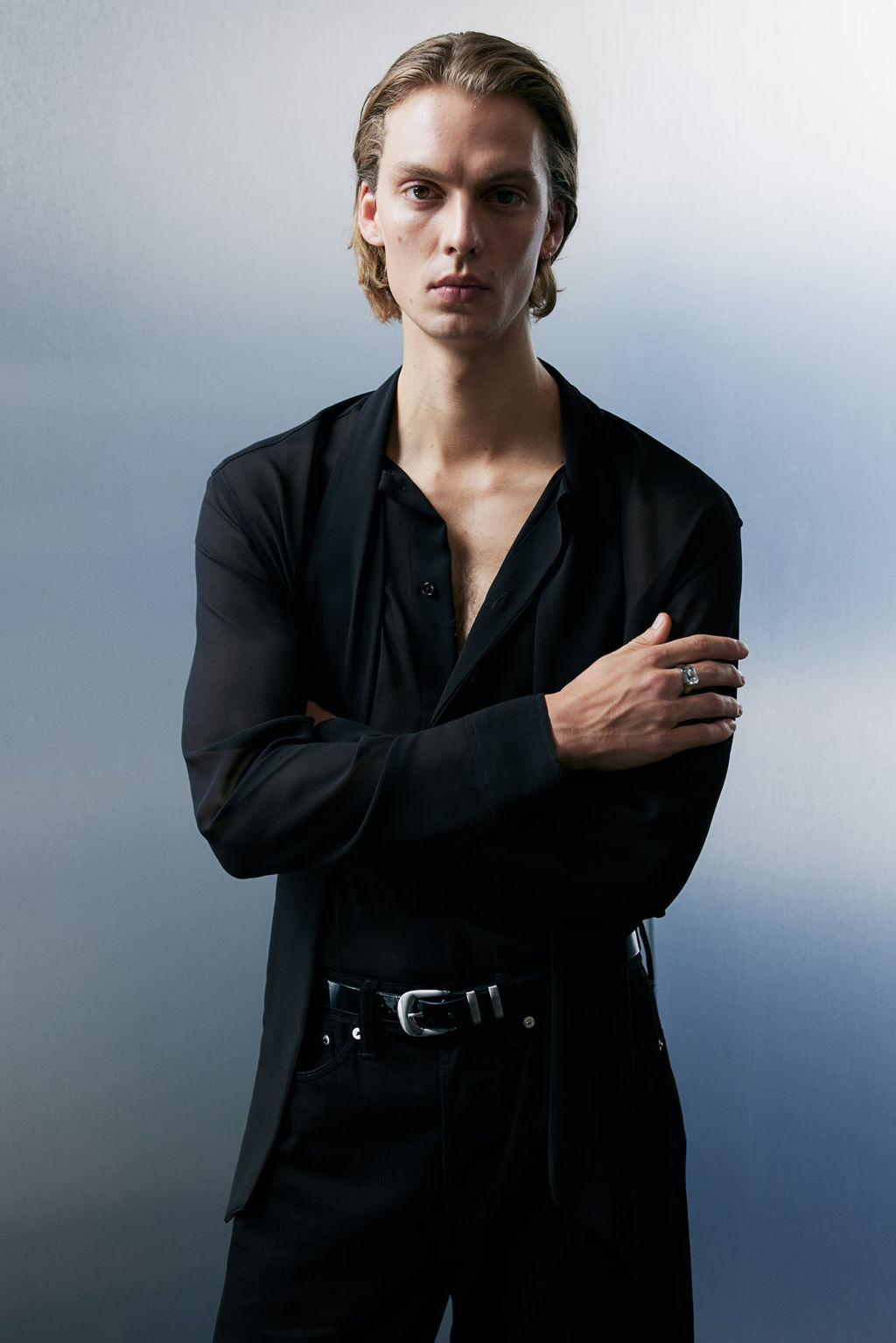 Camisa con cuello fular Regular Fit - H&m фото 2