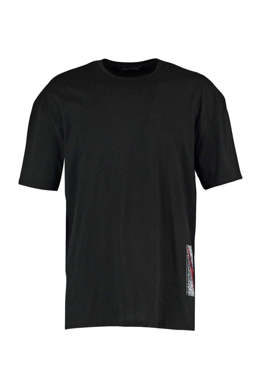 TRENDYOL MAN Siyah Oversize/Genis Kesim K?sa Kol Yaz? Bask?l? %100 Pamuklu T-Shirt TMNSS21TS1064 - Trendyolmilla фото 8