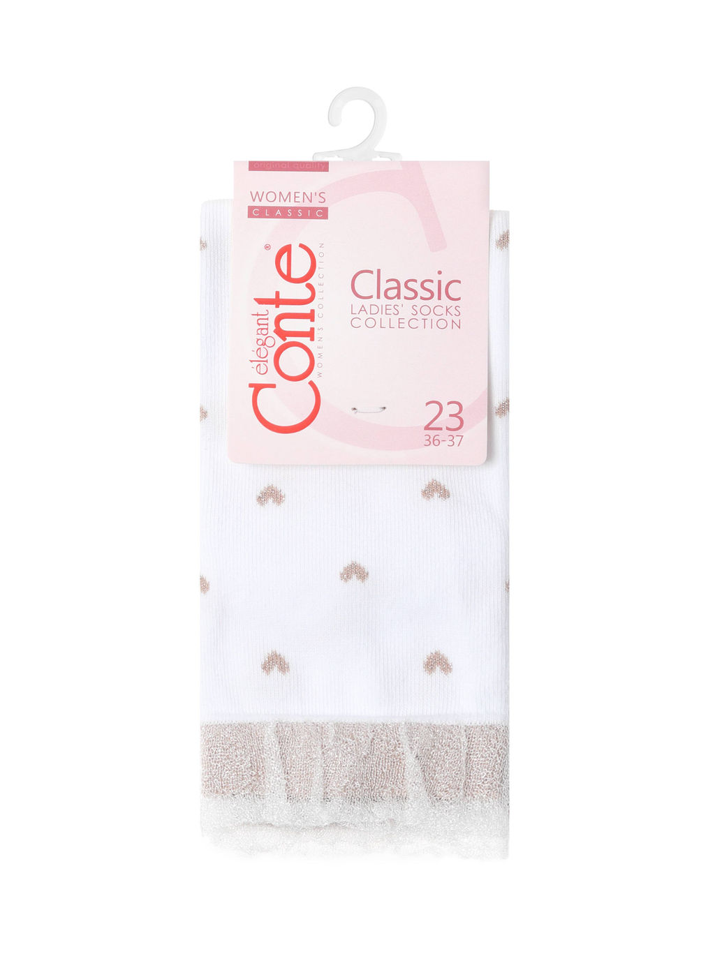 Цена за 2 пары. Носки Короткие CONTE Носки с воздушным ботом и люрексом CLASSIC белый - Conte elegant фото 3