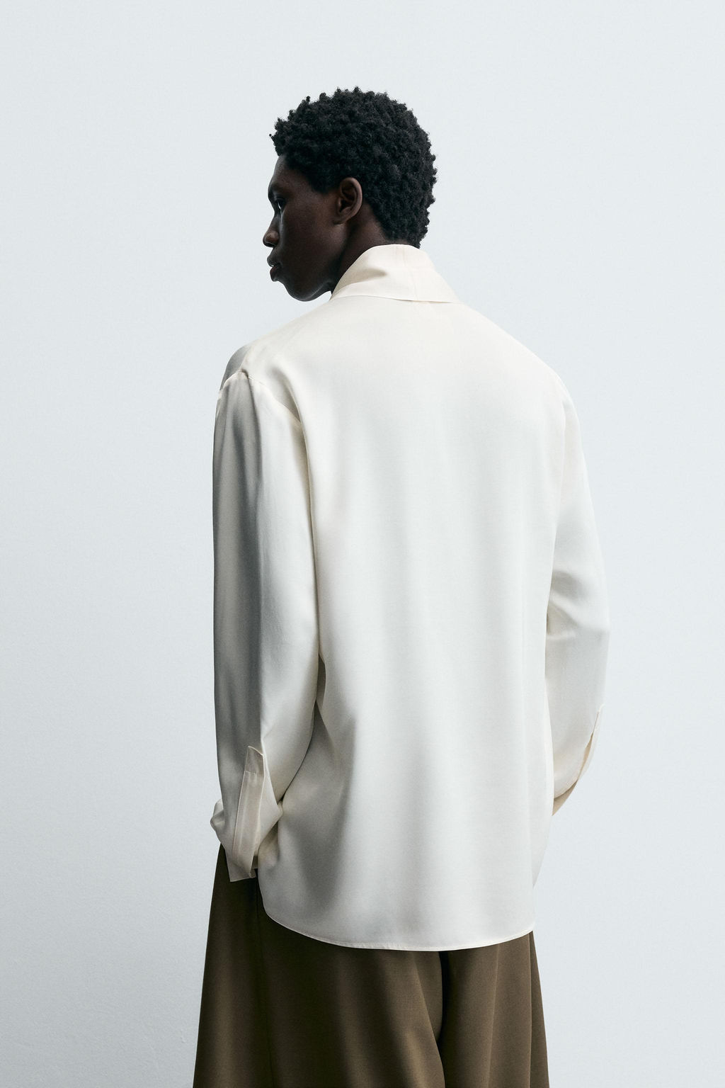 LIMITED EDITION FLOWING SHAWL COLLAR SHIRT - Zara фото 3