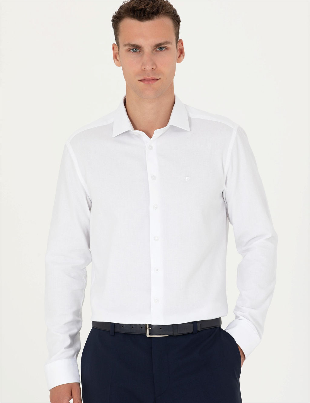 Beyaz Slim Fit Uzun Kollu G_mlek