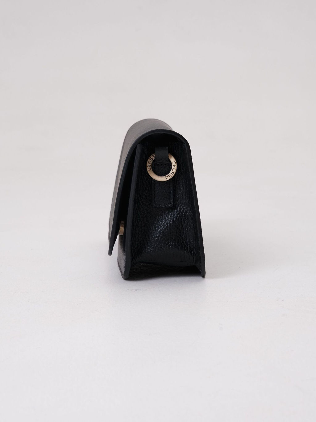 Сумка кожаная багет Deboro 30138 черный