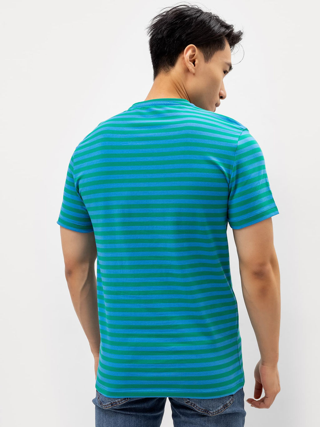 Футболка мужская в зелено-голубую полоску зелено -голубая полоска 111774 - Mark formelle фото 3