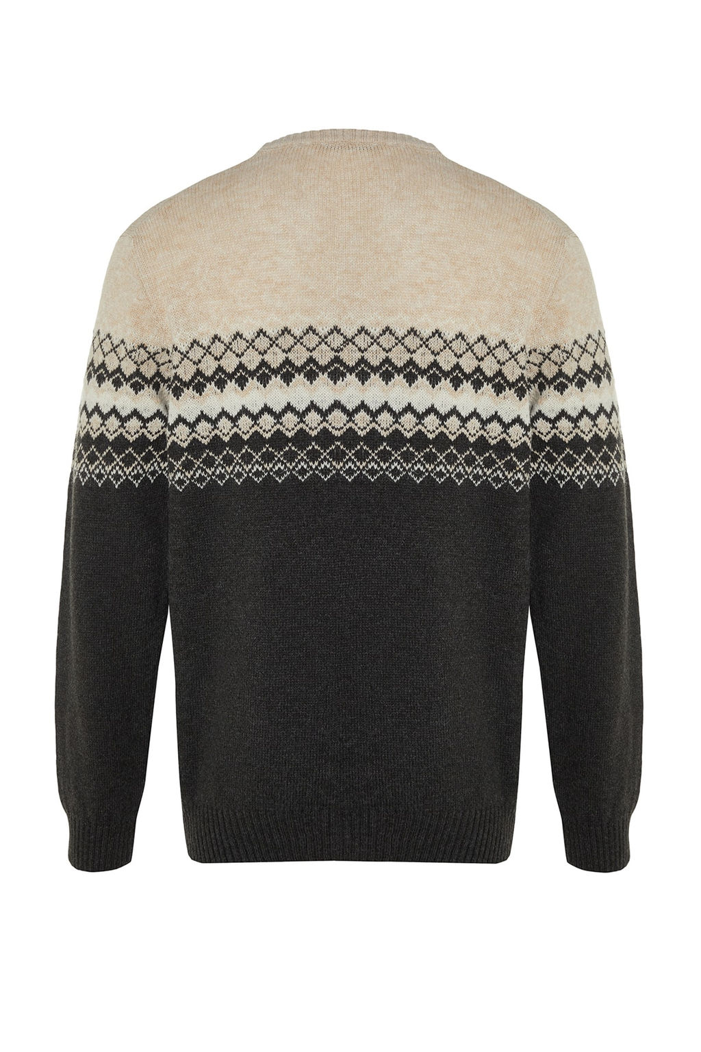TRENDYOL MAN Antrasit Slim Fit Yunlu Bisiklet Yaka Panel Jakarl? Triko Kazak TMNAW21KZ0738 - Trendyolmilla фото 8