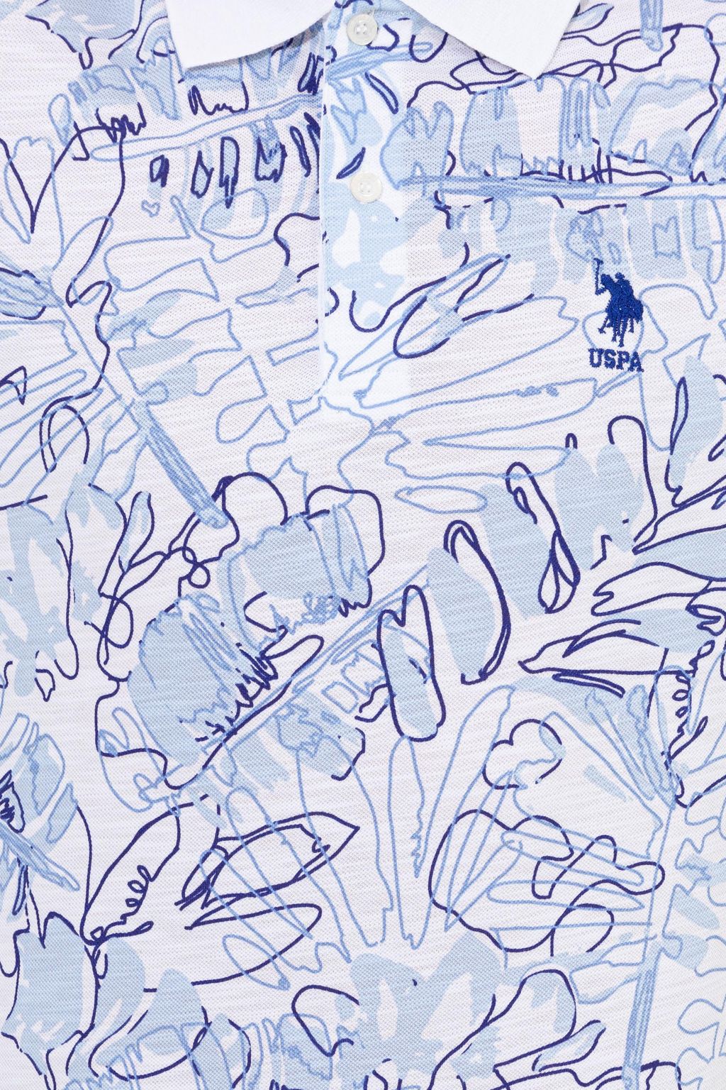 U. S. Polo Assn Мужская синяя футболка с воротником-поло - U.s. polo assn фото 6