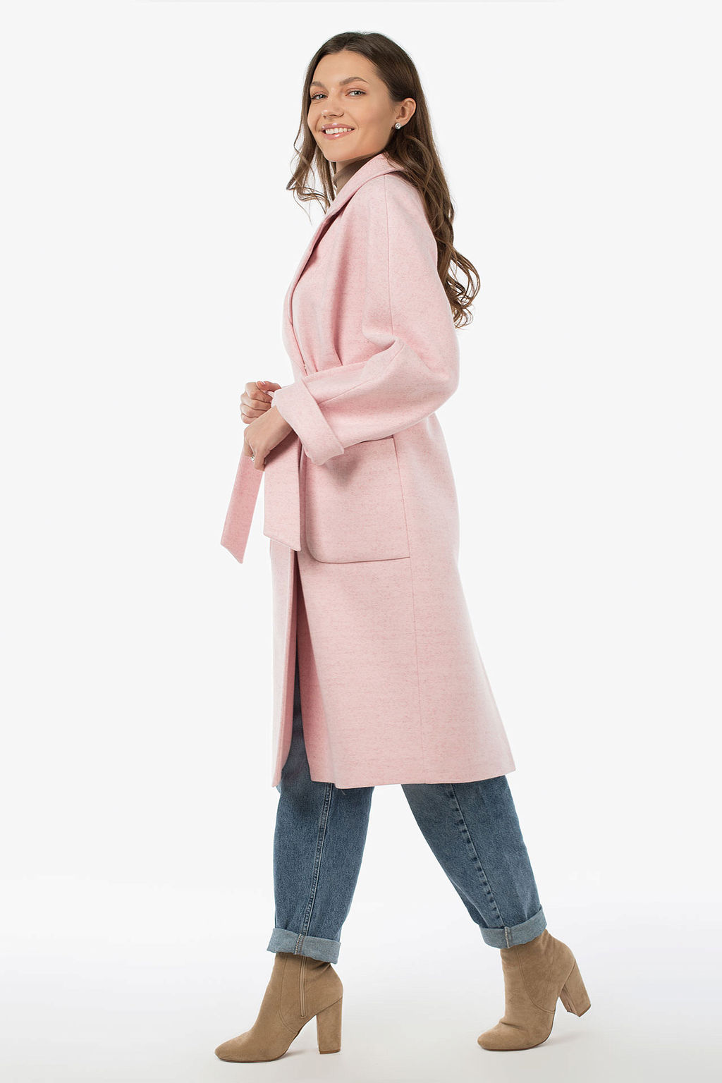 Пальто женское демисезонное (пояс) - El podio фото 7