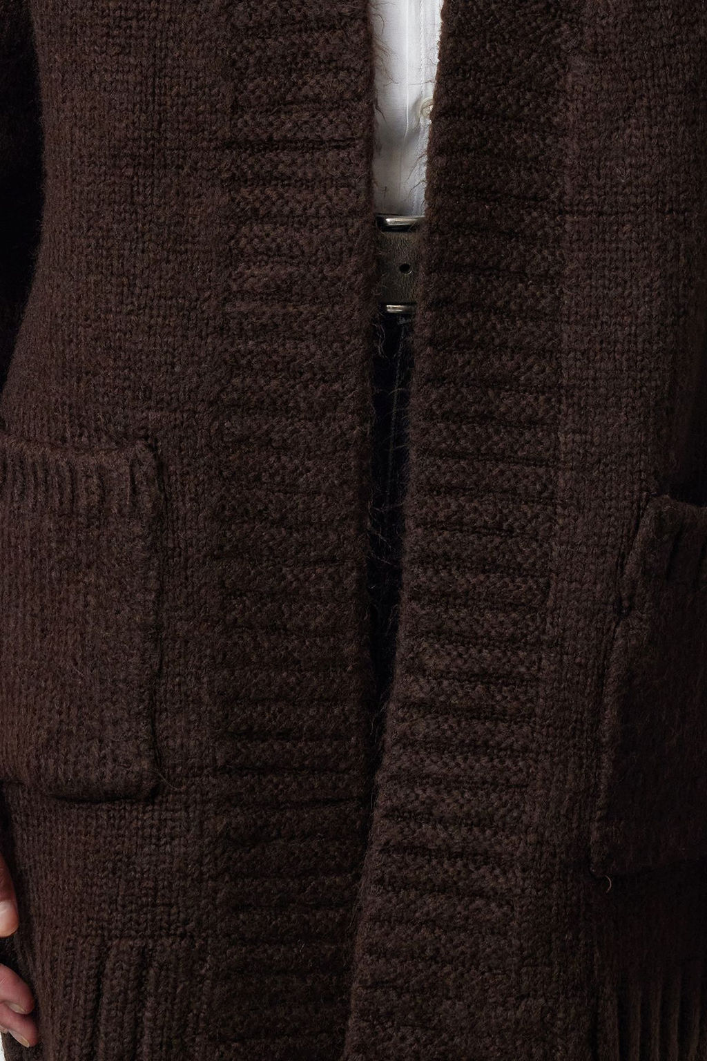 TRENDYOLMILLA Kahverengi Genis Kal?p Yumusak Dokulu Genis Kal?p Triko H?rka TWOAW25HI00275  фото 3