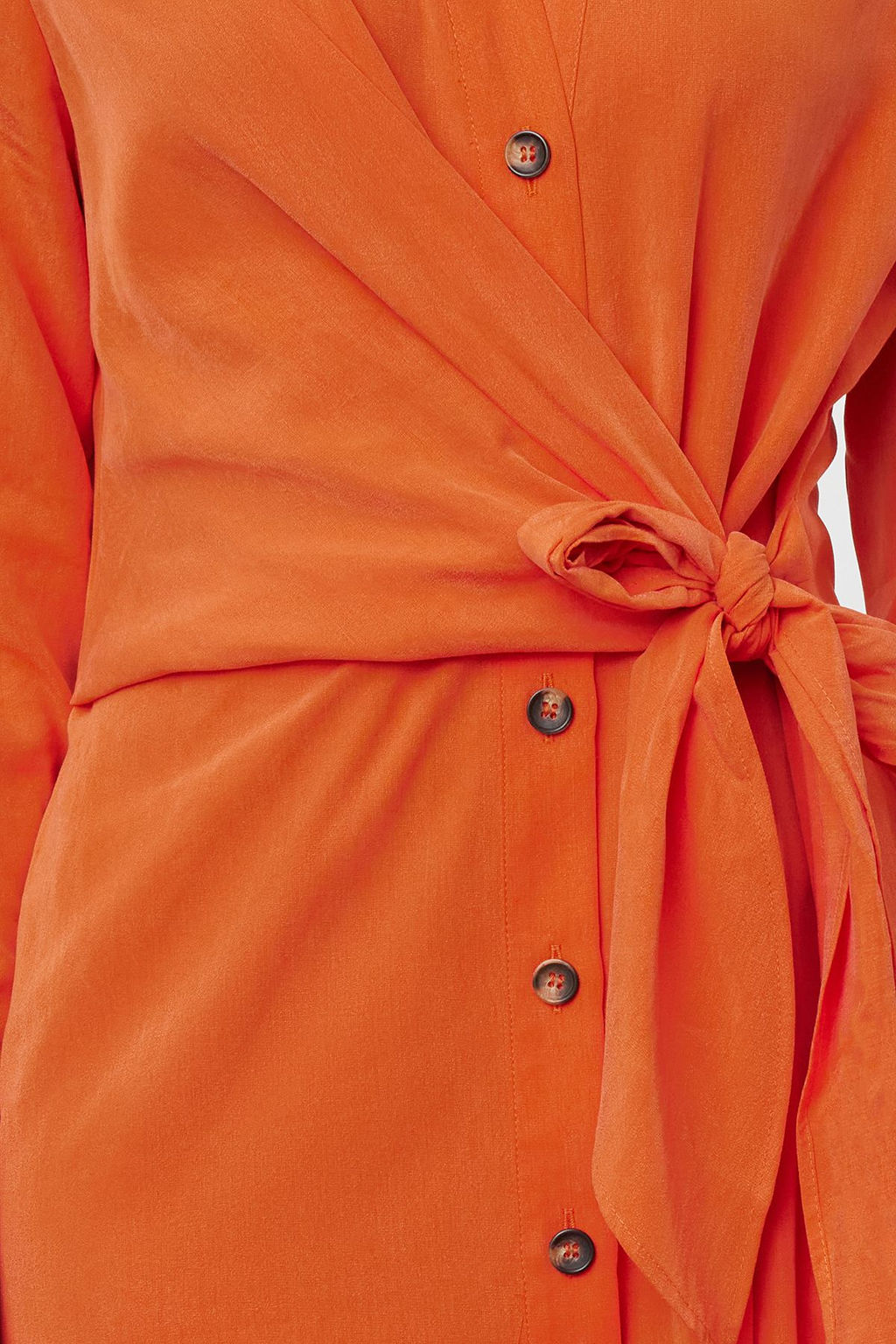 Kiremit Baglama Detayl? Midi Dokuma Gomlek Elbise TWOSS24EL01110 - Trendyolmilla фото 3