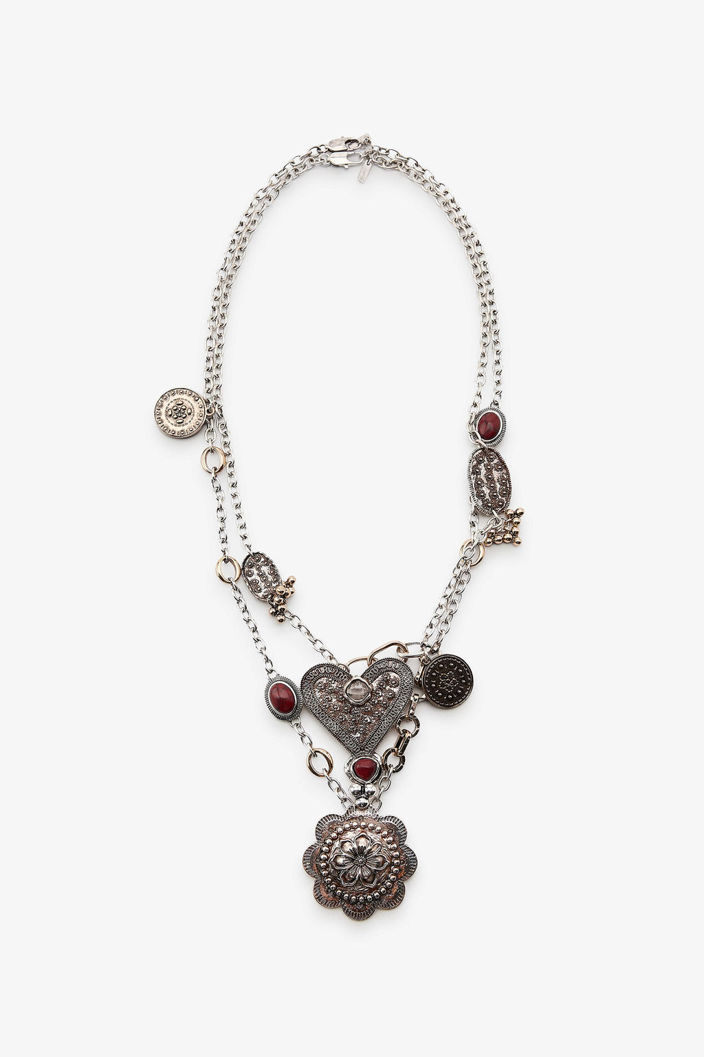 PACK OF 2 HEART AND MEDALLION NECKLACES - Zara фото 2