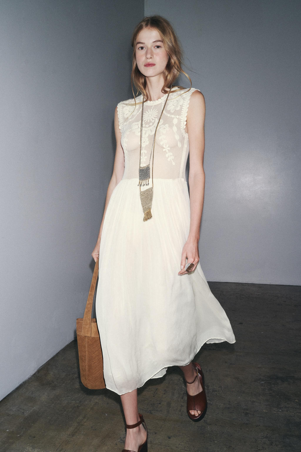 ZW COLLECTION EMBROIDERED COMBINED DRESS - Zara фото 11