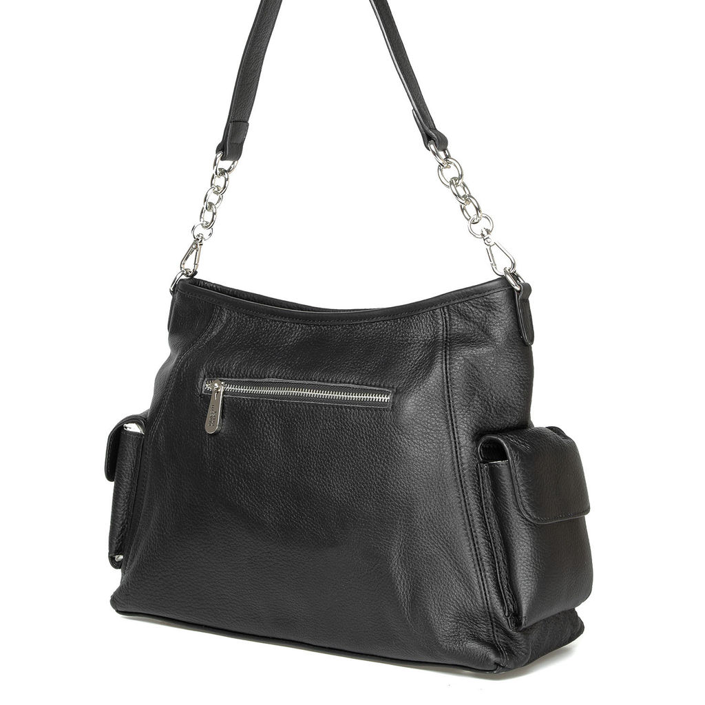 SJ7651 black, Женская кожаная сумка, Barcelo Biagi