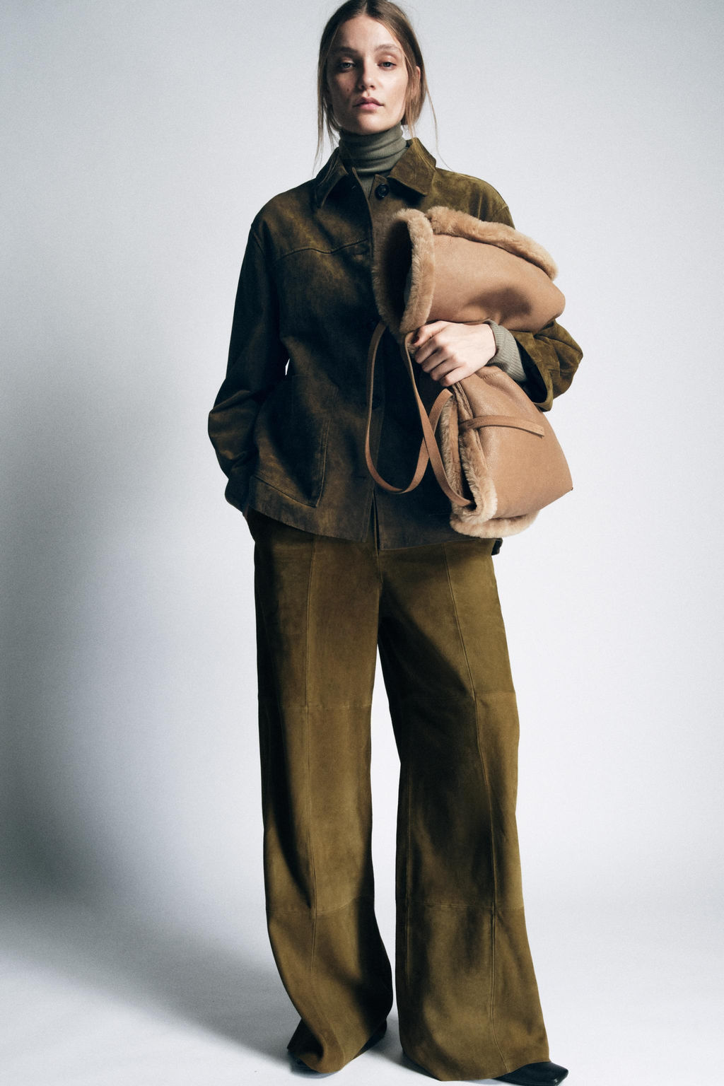 SUEDE LEATHER JACKET WITH POCKETS ZW COLLECTION LIMITED EDITION - Zara фото 3