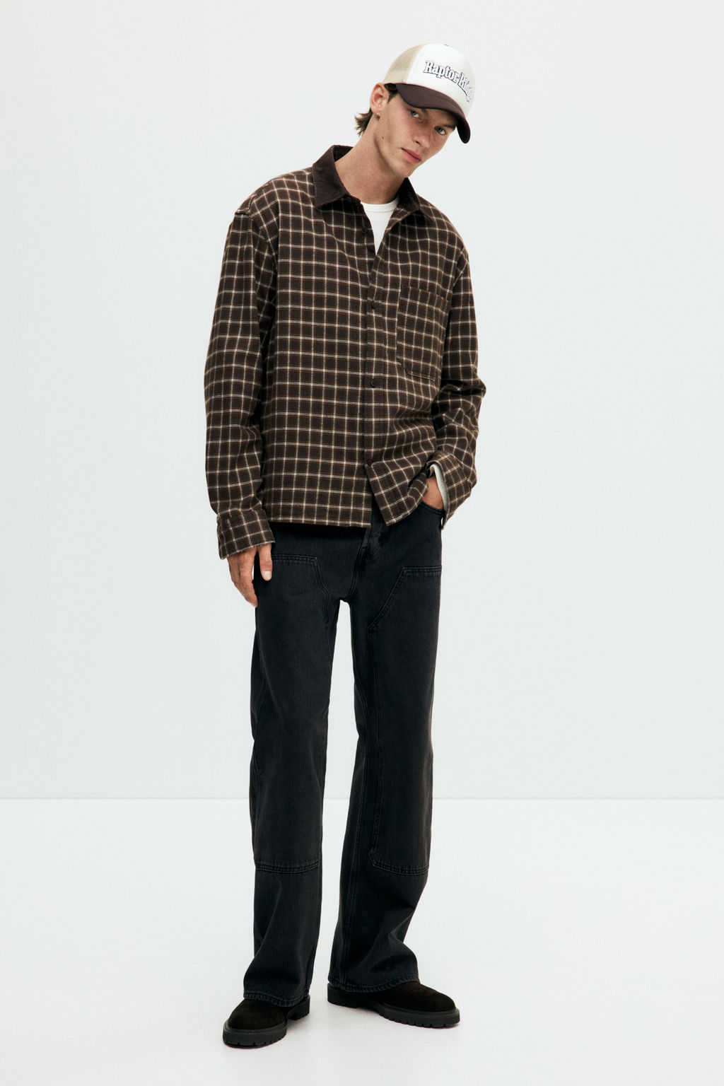 Camisa cropped de franela Loose Fit - H&m фото 4