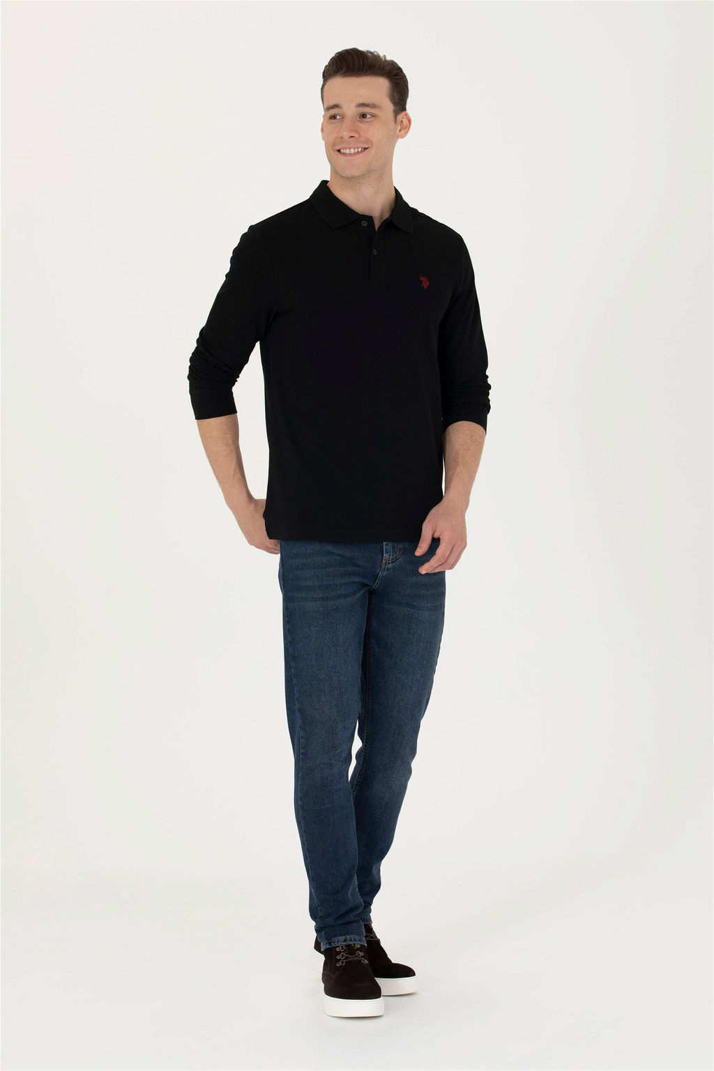 U. S. Polo Assn / Мужской черный базовый свитшот - U.s. polo assn фото 11