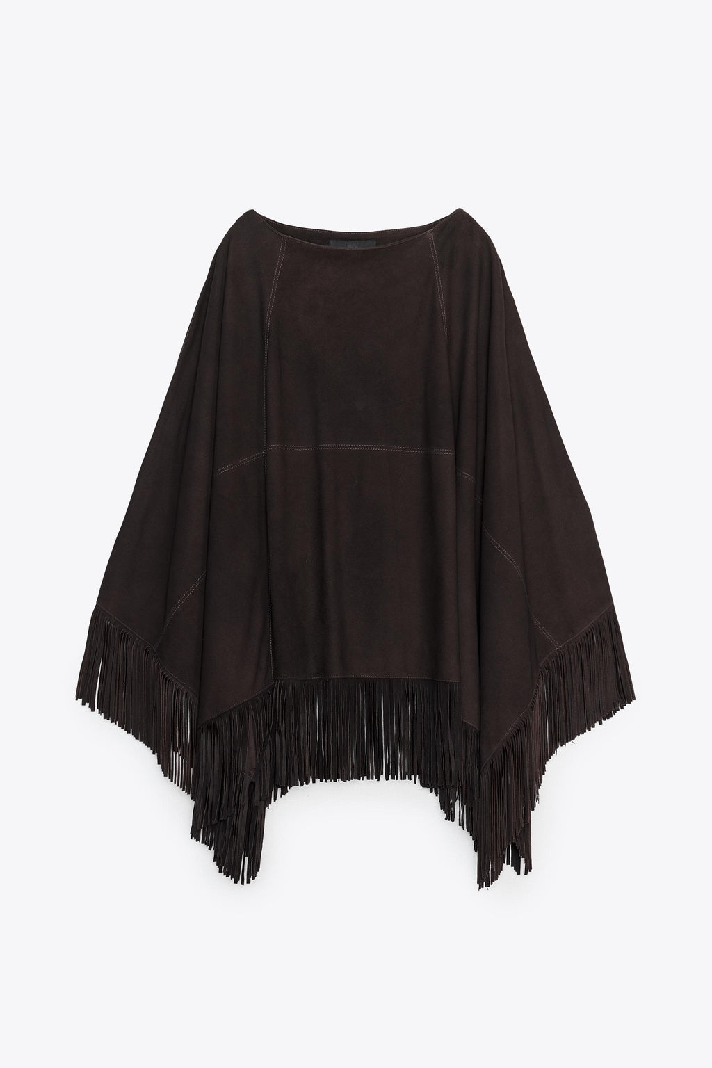 LEATHER FRINGE CAPE - Zara фото 5
