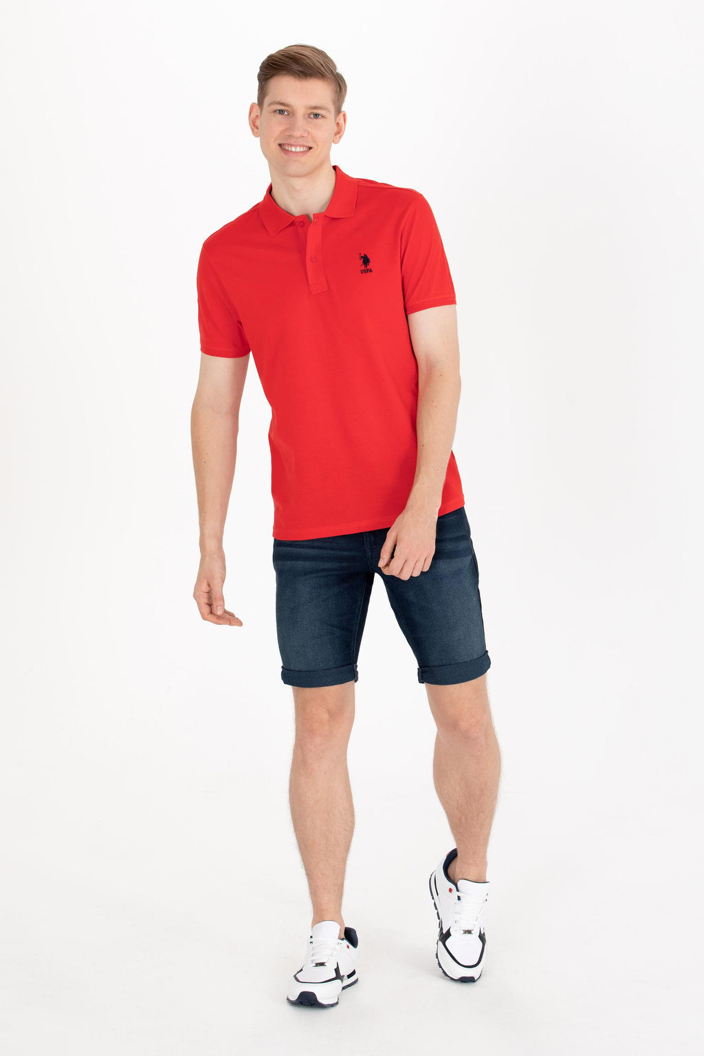 Erkek K_rm_z_ Basic Polo Yaka Ti__rt