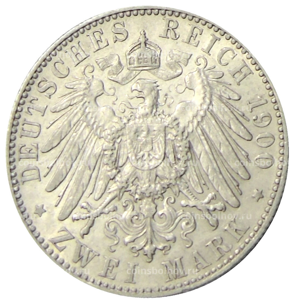 2 марки 1900 года Е Германия (Саксония)