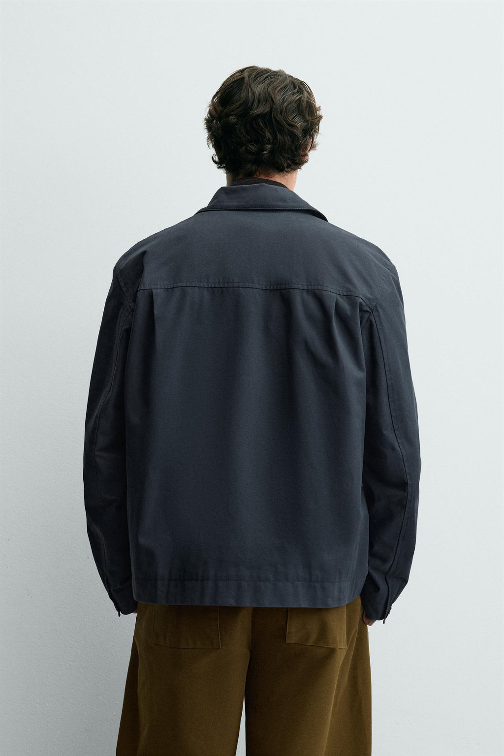 TEXTURED TWILL OVERSHIRT WITH POCKETS - Zara фото 3