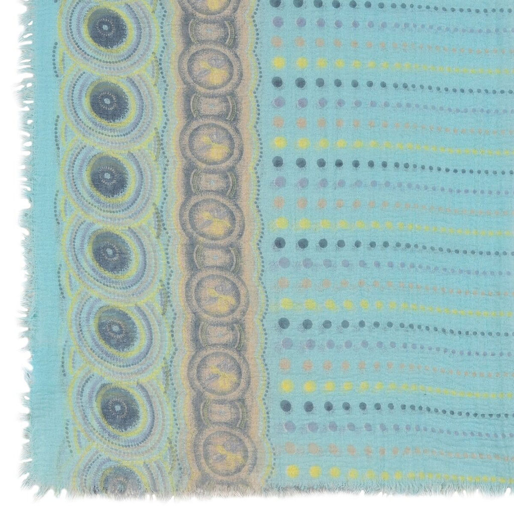 Палантин голубой из ткани с эффектом крэш - Модные истории фото 2