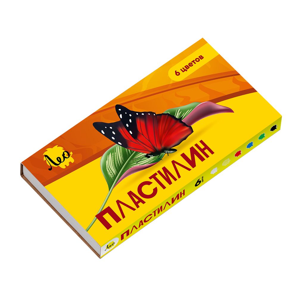 Лео Ярко Пластилин классический LBMC-0106 120 г ( в картонной упаковке ) 6 цв